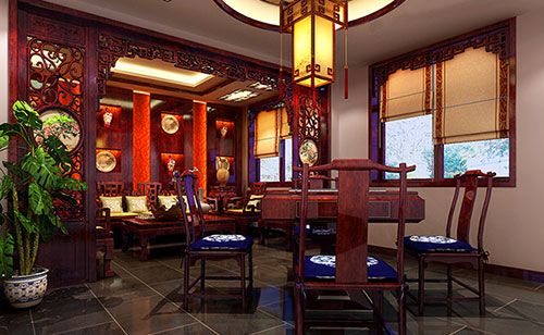 沅陵古典中式风格茶楼包间设计装修效果图